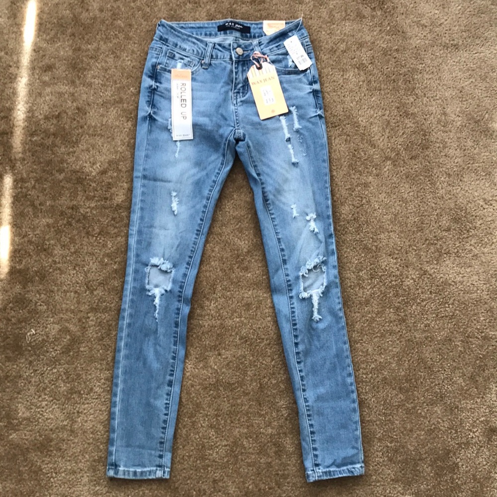 Skinny Ripped Blue Jeans